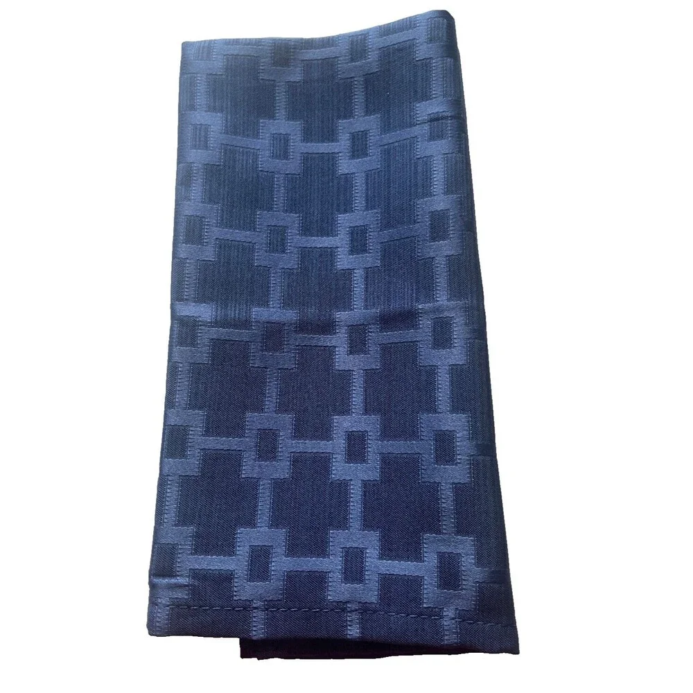 Chandler Fabric Napkins Set of 4 Easy Care Navy Blue Everyday 19x19